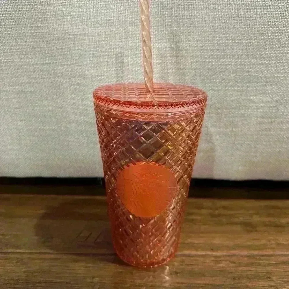 Starbucks Studded 2021 holiday jeweled rose gold pink Tumbler grande size
